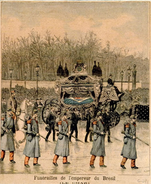 Cerimônia do funeral de D. Pedro II em Paris, em 1891