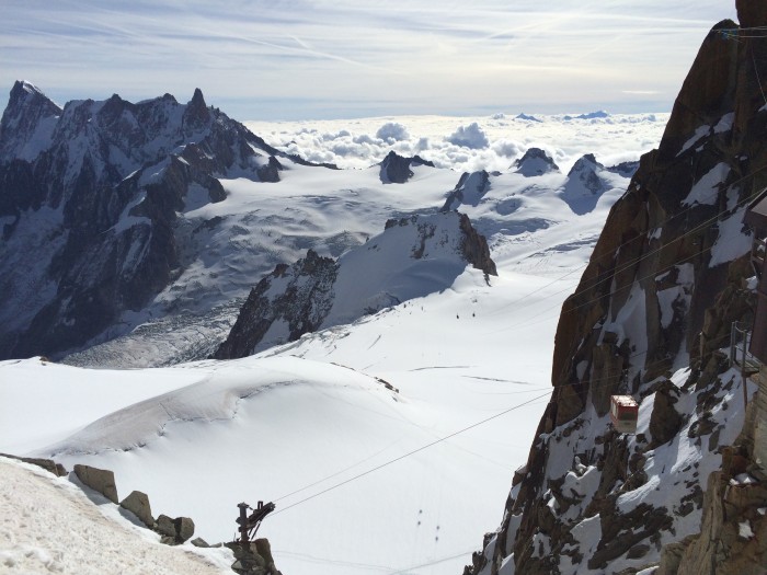 Vista do topo das Aiguilles du Midi