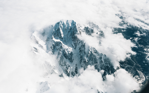 O Mont Blanc, visto de um avião