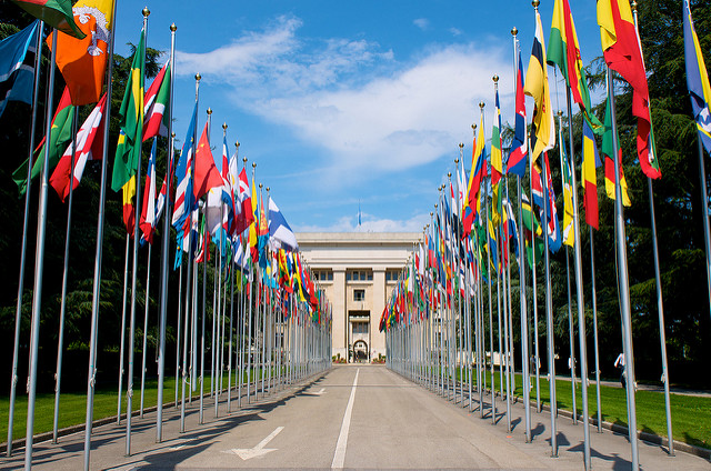 Palácio das Nações, sede da ONU em Genebra. 