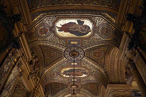 Opera Garnier, teto do Grand Foyer. Foto: Fabrízio Rosa