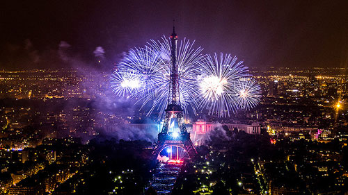 Fogos de artifício a partir da Torre Montparnasse. Yann Caradec no Flickr