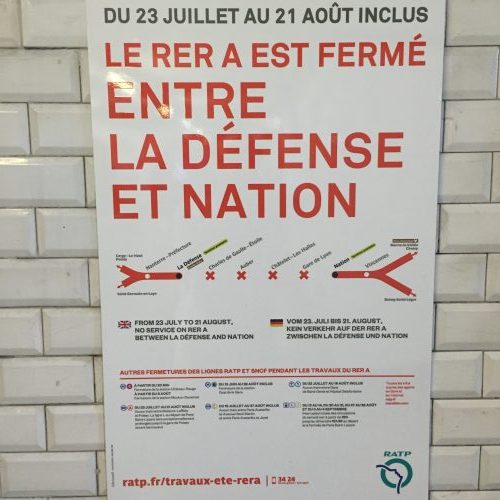 Interrupção do trem RER A de hoje até o dia 21 de agosto de 2016