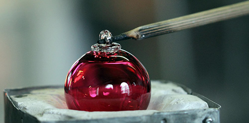 Bolas de Natal em cristal da Alsácia