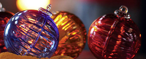 Bolas de Natal em cristal da Alsácia