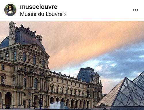 Instagram e museus franceses. Louvre