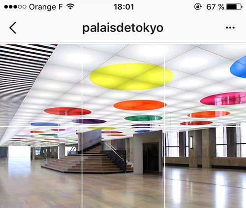 Instagram e museus franceses. Palais de Tokyo