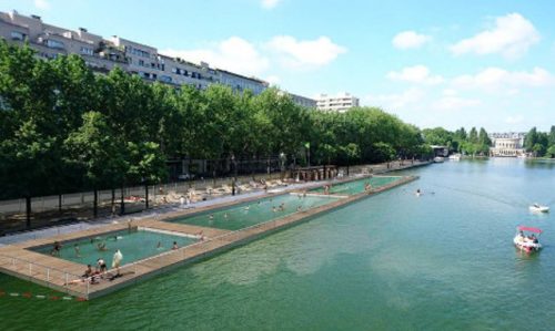 piscinas na Bassin de la Villette