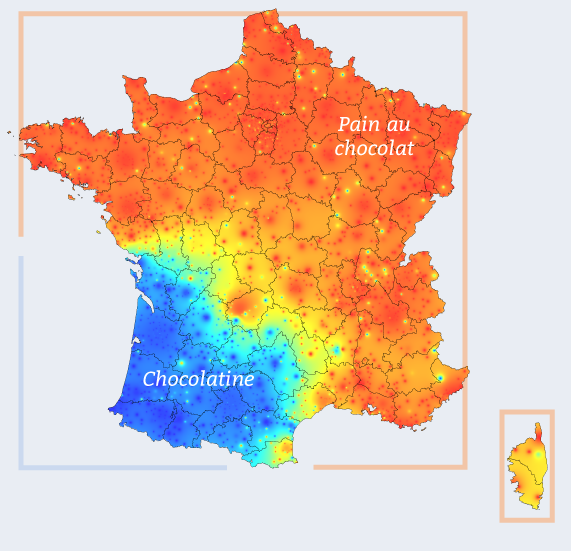 mapa frança pain au chocolat