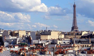 telhados de paris e torre eiffel